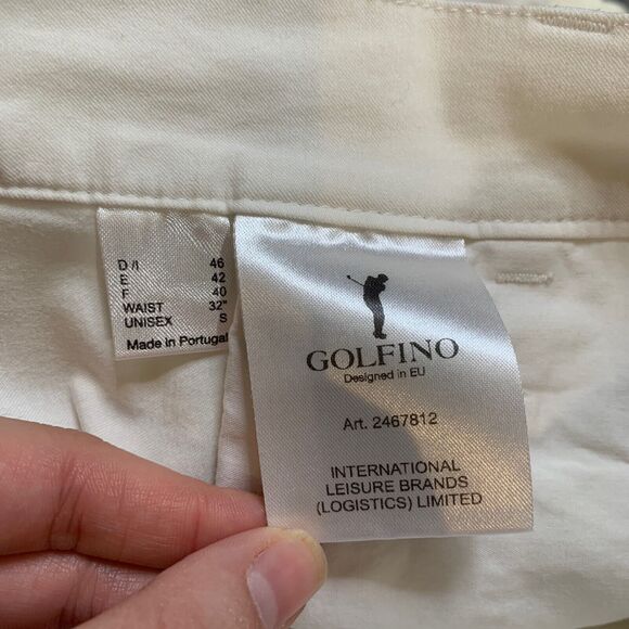 Golfino Shorts Mens 32 Ivory Mid Rise Golf Performance Chino Zip Fly Wicking - Picture 12 of 15